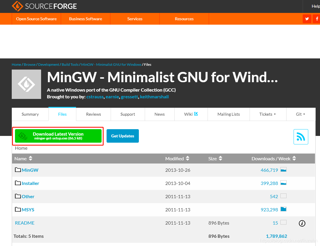 https/sourceforge.net/projects/mingw/files?