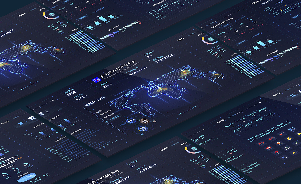 大屏设计大数据综合展示可视化平台