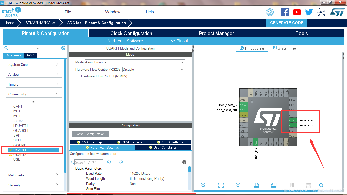 NUCLEO-L432KC实现ADC配置（STM32L432KC）_实验_06