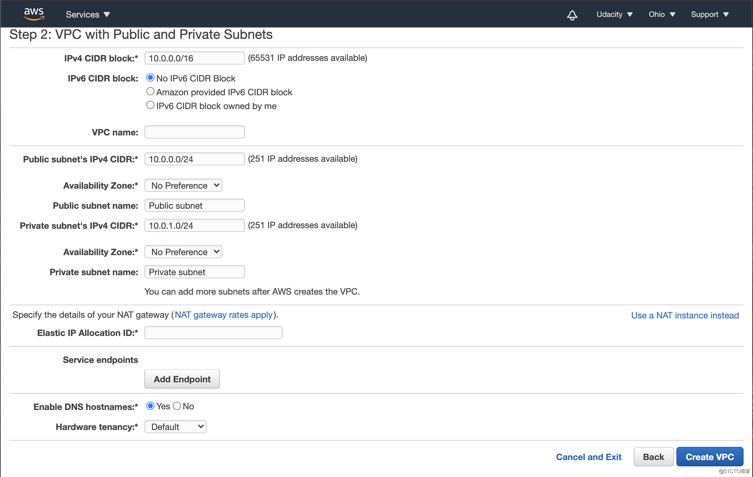 [AWS] Launch the VPC Wizard_elastic_02