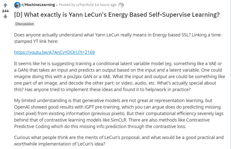 研究了个寂寞？Reddit热议：AI教父Yann LeCun提出的『能量模型』到底是个啥？