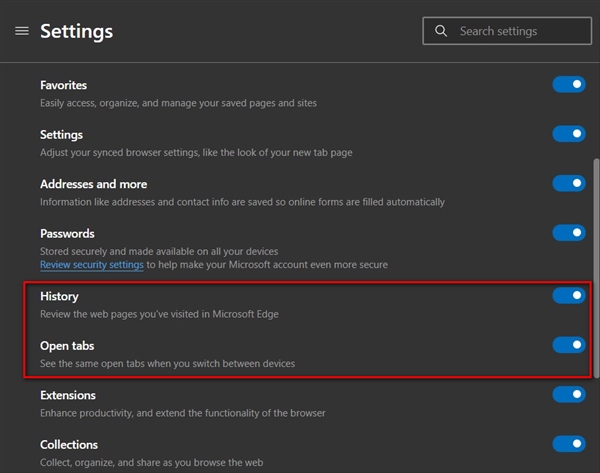 久等了！微软Edge终于支持历史记录和选项卡同步