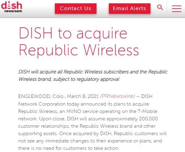 Dish Network划收购Republic Wireless 