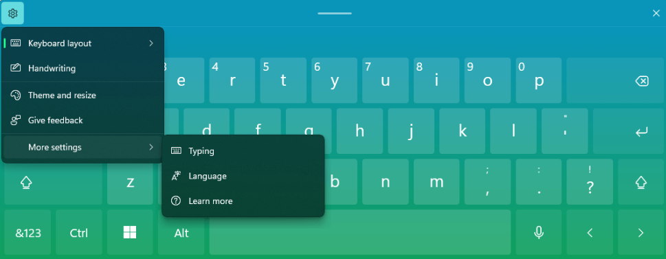 微软 Win11 启用内置触摸键盘体验：支持多彩颜色和主题定制