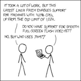 图 5. 讥讽 Linux 调度器的 xkcd 漫画