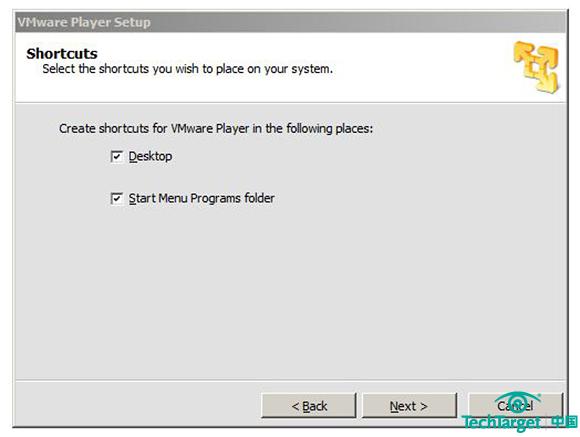 图7. 安装Player时，VMware可以创建多个快捷方式