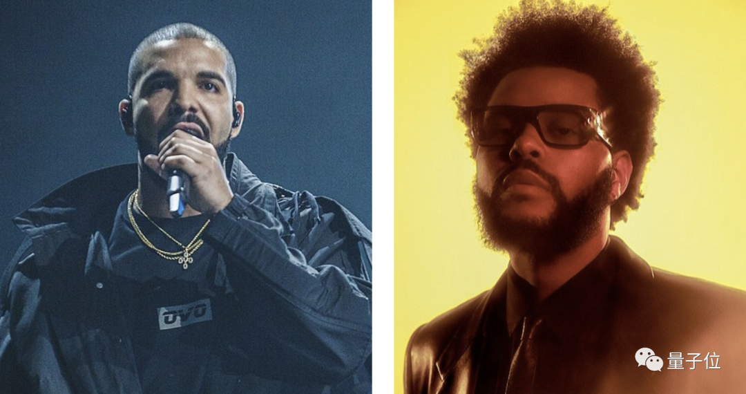 左Drake，右The Weeknd