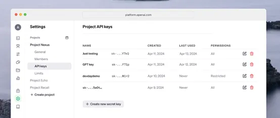 OpenAI在API新增”项目“功能，可精细化管理模型-AI.x社区