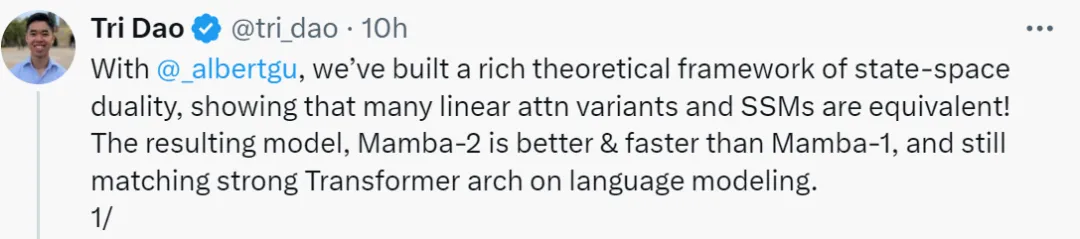 再战Transformer！原作者带队的Mamba 2来了，新架构训练效率大幅提升-AI.x社区