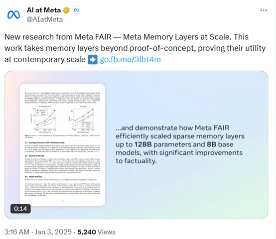 突破算力限制！Meta开源“记忆层”，重塑Transformer架构大模型-AI.x社区